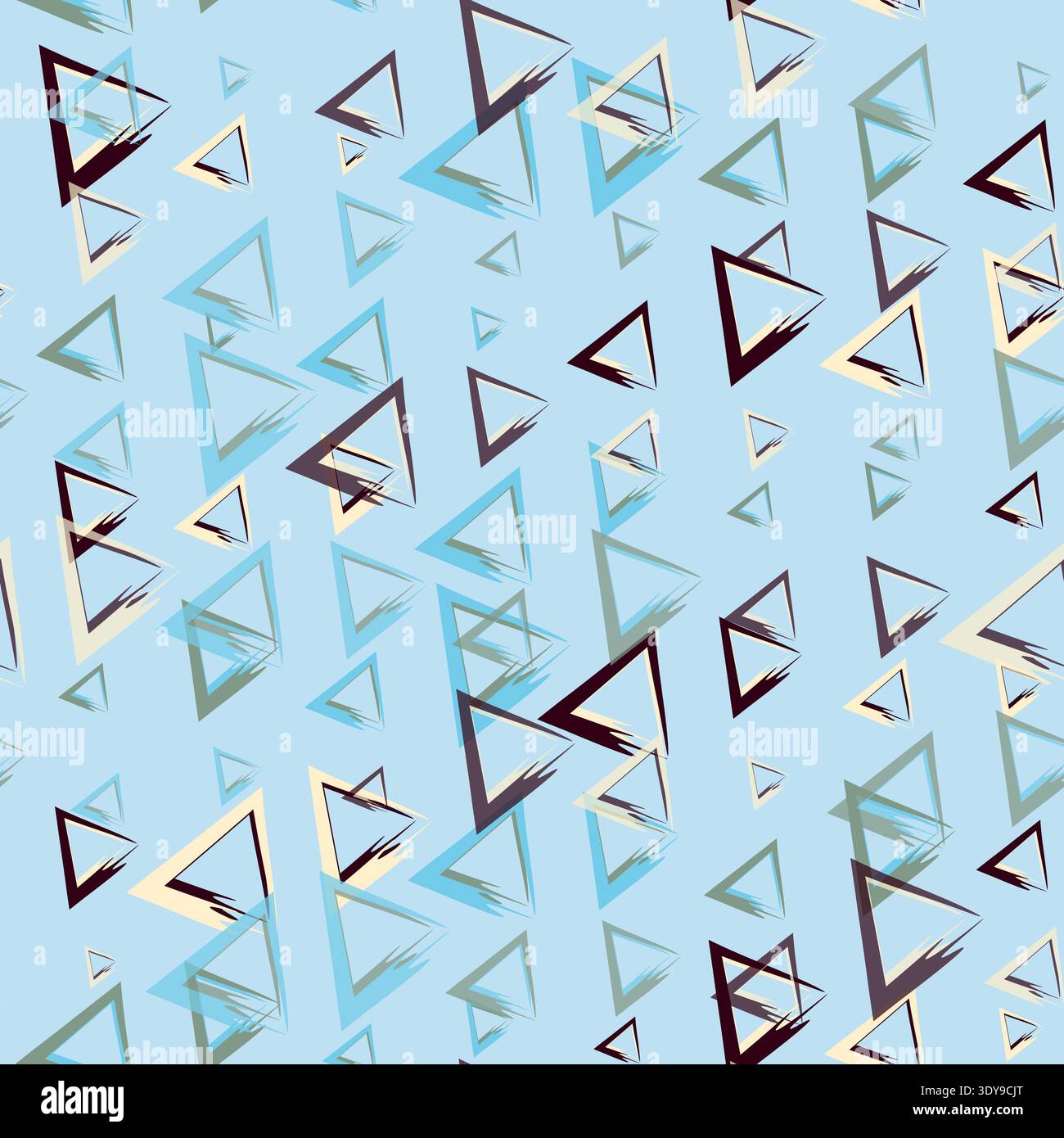 Seamless pattern with triangle decoranive art print. Polygonal rainbow mosaic background. Abstract vector illustration. Triangular graphic Simple Stock Vector