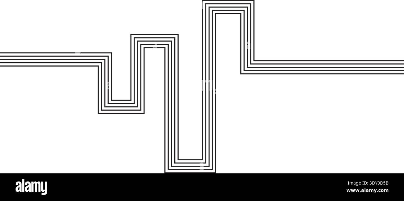 Geometric structure defined by straight linear paths and five layers of ...