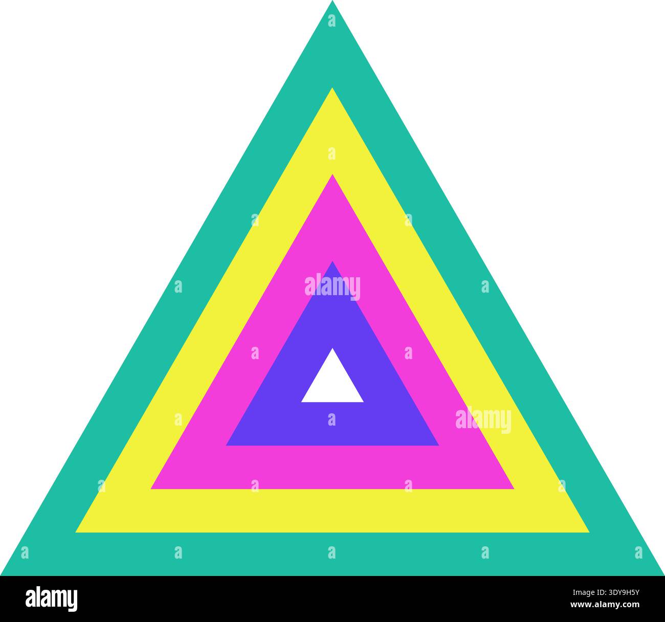 Striped triangle shape with four parallel lines forming geometric structure Stock Vector