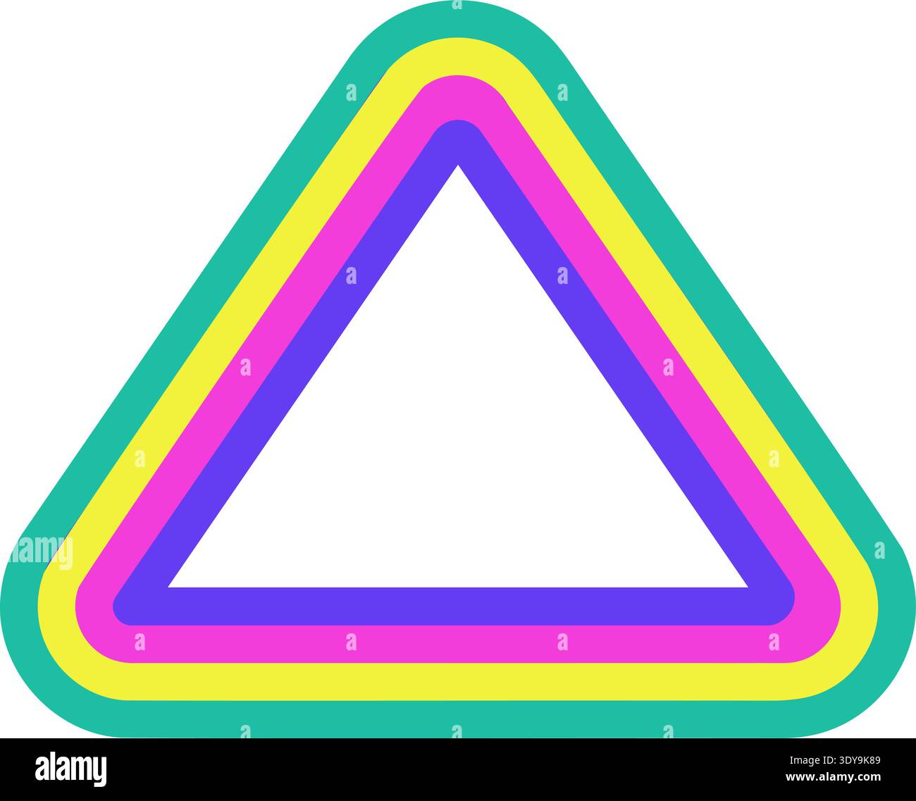 Triangle shape with rounded corners constructed with stripes Stock ...