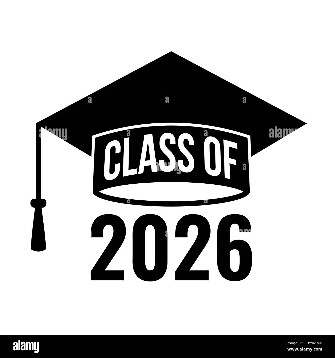 Class of 2026 lettering on graduation cap. Congratulations to graduates ...
