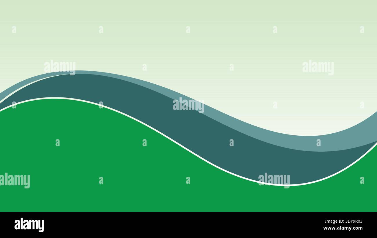 A vibrant green wavy line design element Stock Vector