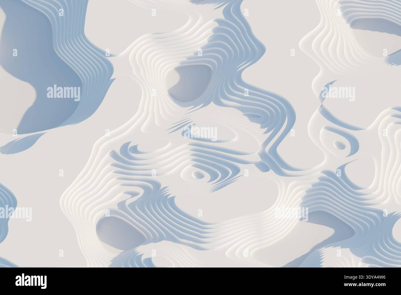 White Abstract Topographic Map With Layered Wavy Lines And Smooth ...