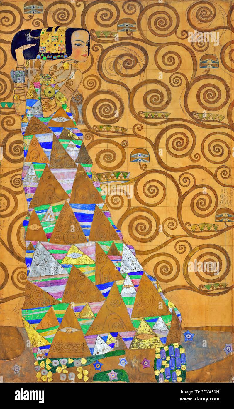 Expectation, c.19051909 painting design by Gustav Klimt for the Stoclet  Frieze Stock Photo - Alamy