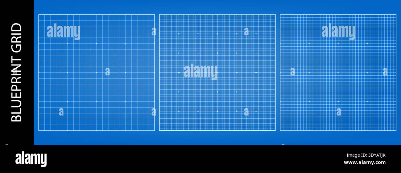 Paper grid overlay for blueprint bg, scan template. Digital technical graph and HUD linear element, vector texture. Architectural data layout Stock Vector