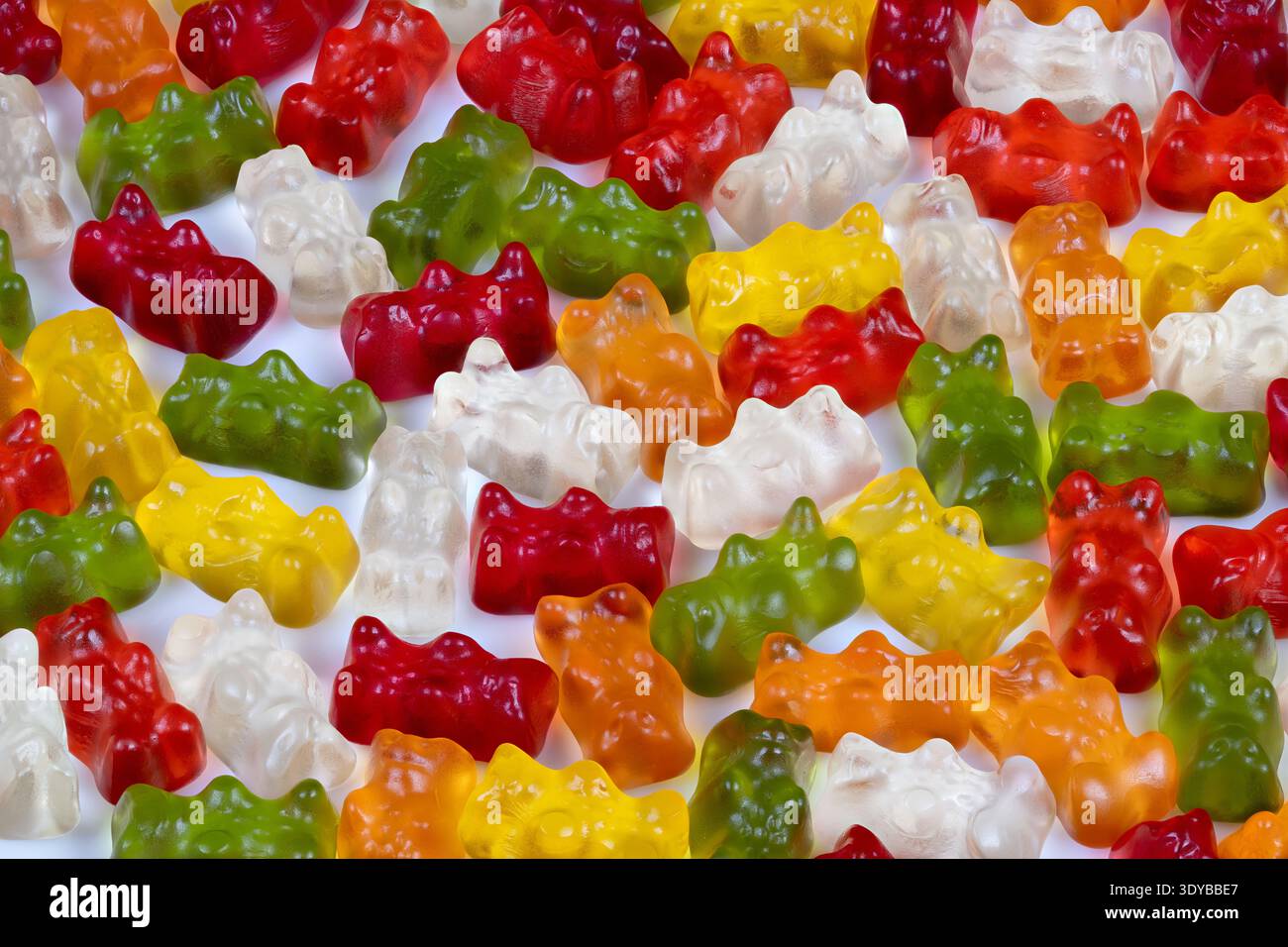 Multicolored gummy bears evoking nostalgia, retro candy aesthetic with ...