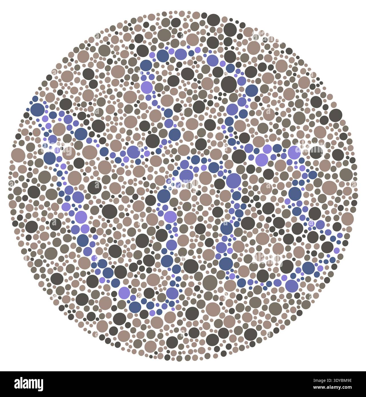 Pediatric Ishihara-style color vision test plate featuring a curved ...