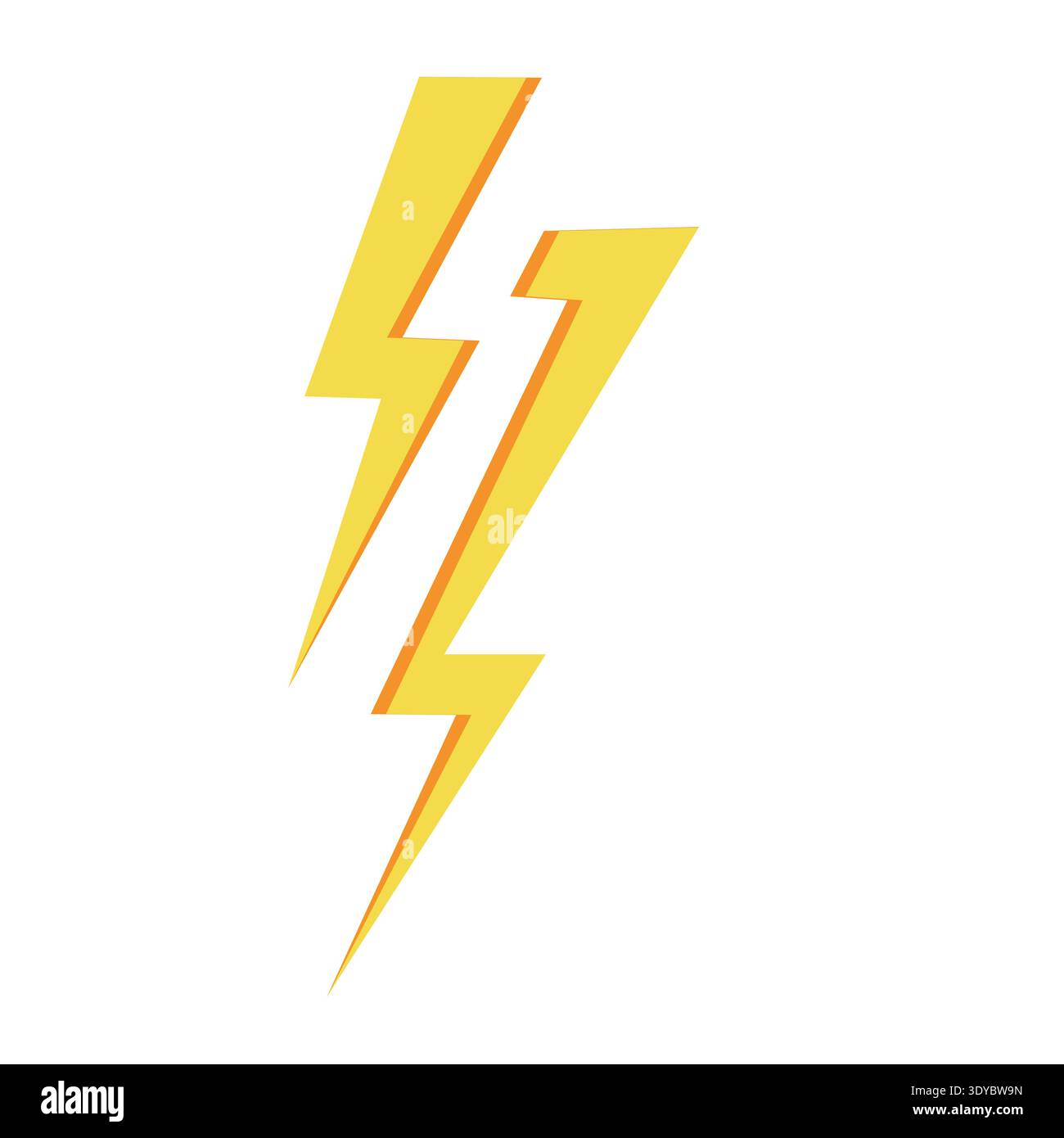 Lightning bolts graphic illustration capturing electricity power and dynamic energy These yellow symbols represent speed and force Stock Vector