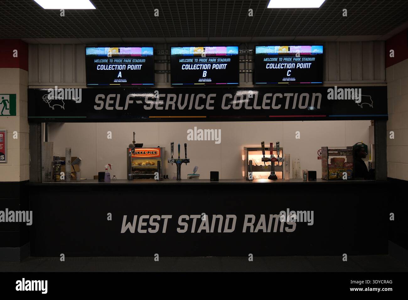 Refreshment stand inside Pride Park Stadium during the EFL Championship ...