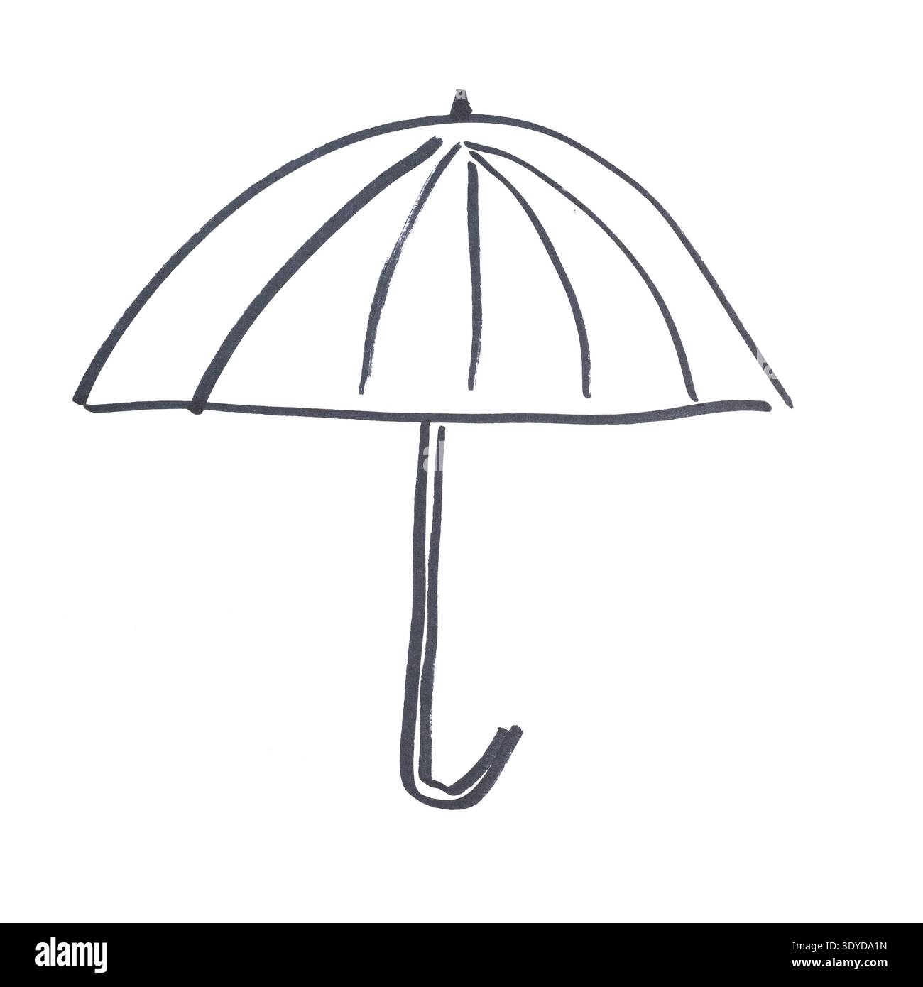Line drawing open umbrella hi-res stock photography and images - Alamy