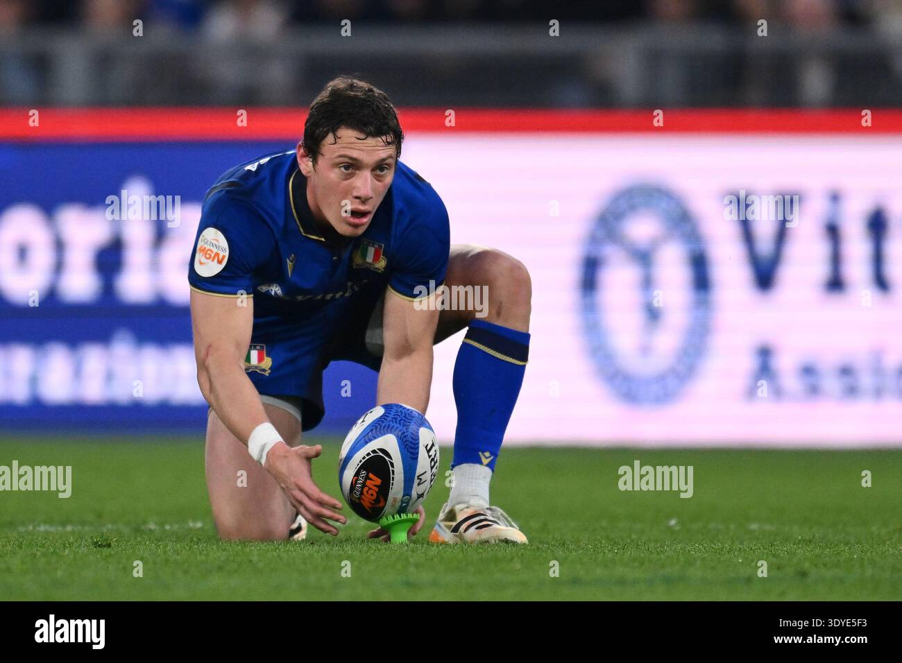Paolo Garbisi of Italy score during the Guinness Six Nations 2026 match ...