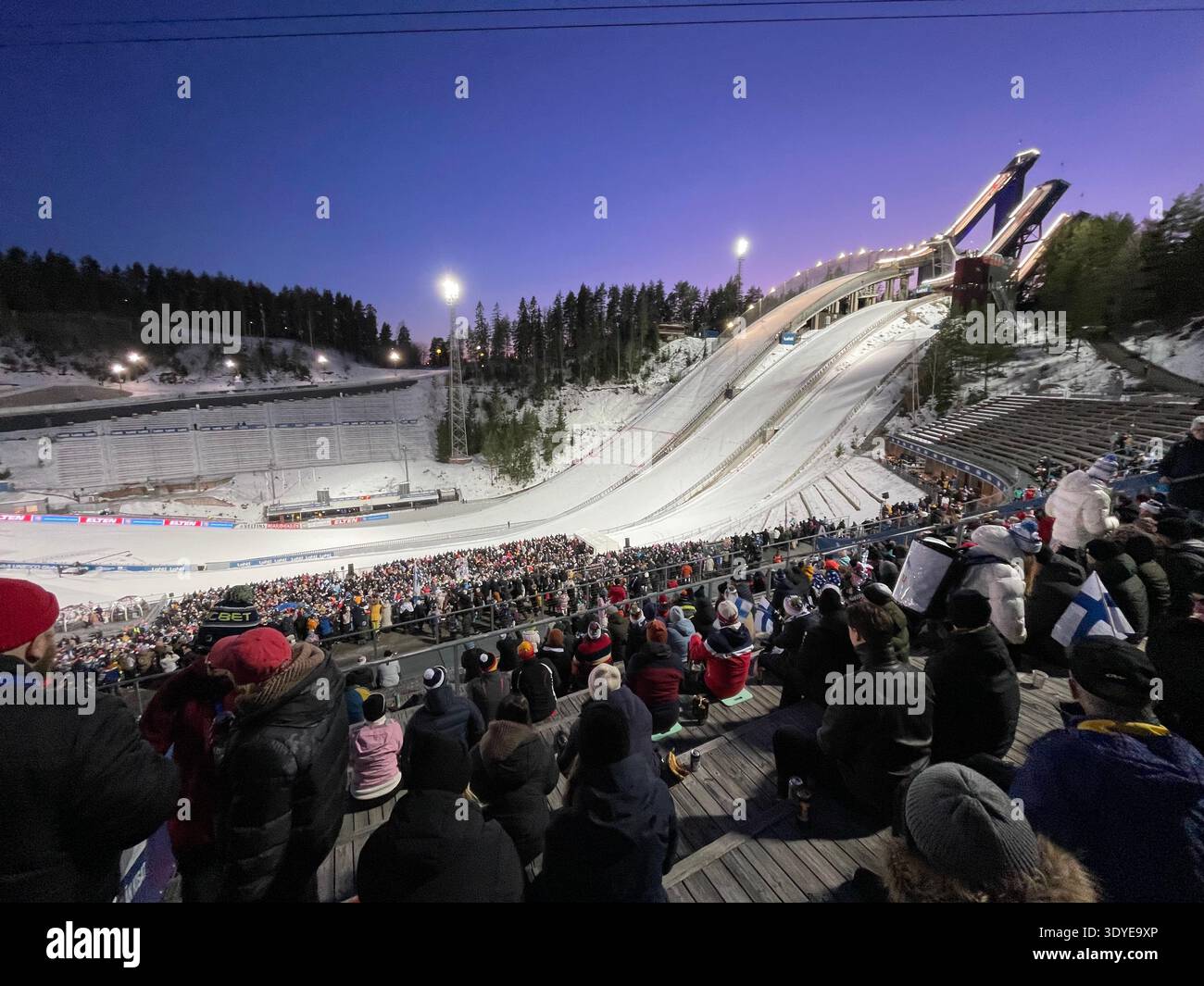 LKS 20260307 Spectators observe men's ski jumping Large Hill HS130 ...