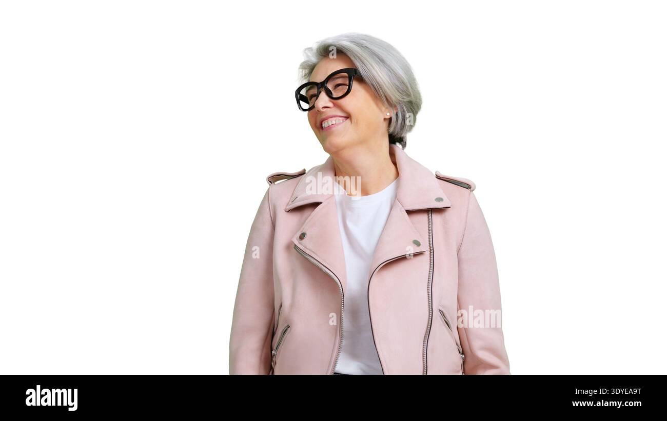 Woman wearing glasses pink hi-res stock photography and images - Alamy