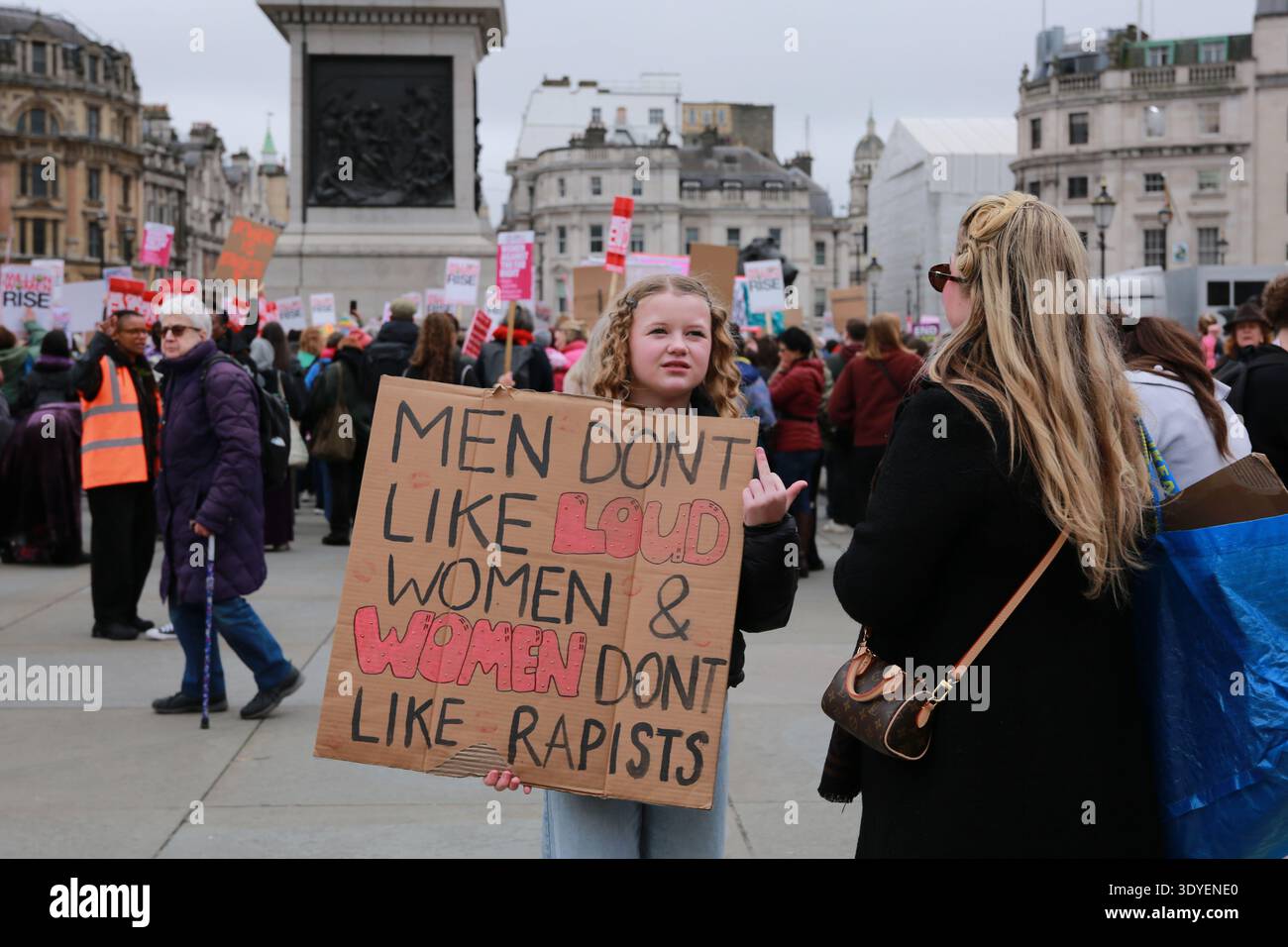 Demonstration Only London, UK. 07 March 2026. Women march during the Million Women Rise in ...