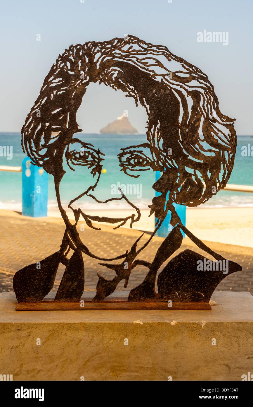 Dina Salústio, statue in her honor in Mindelo, São Vicente. Stock Photo