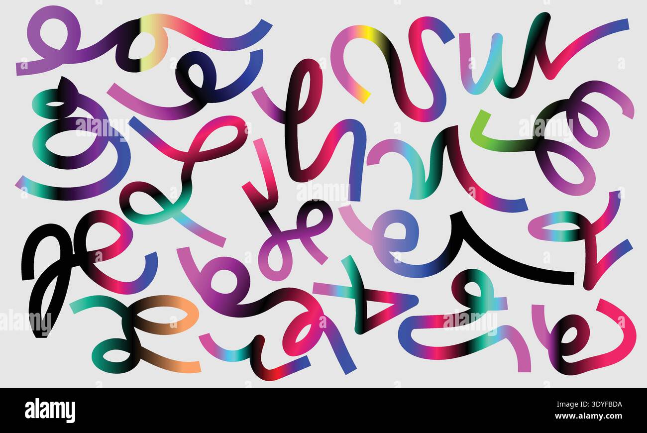 A colorful abstract image with many letters vector Stock Vector