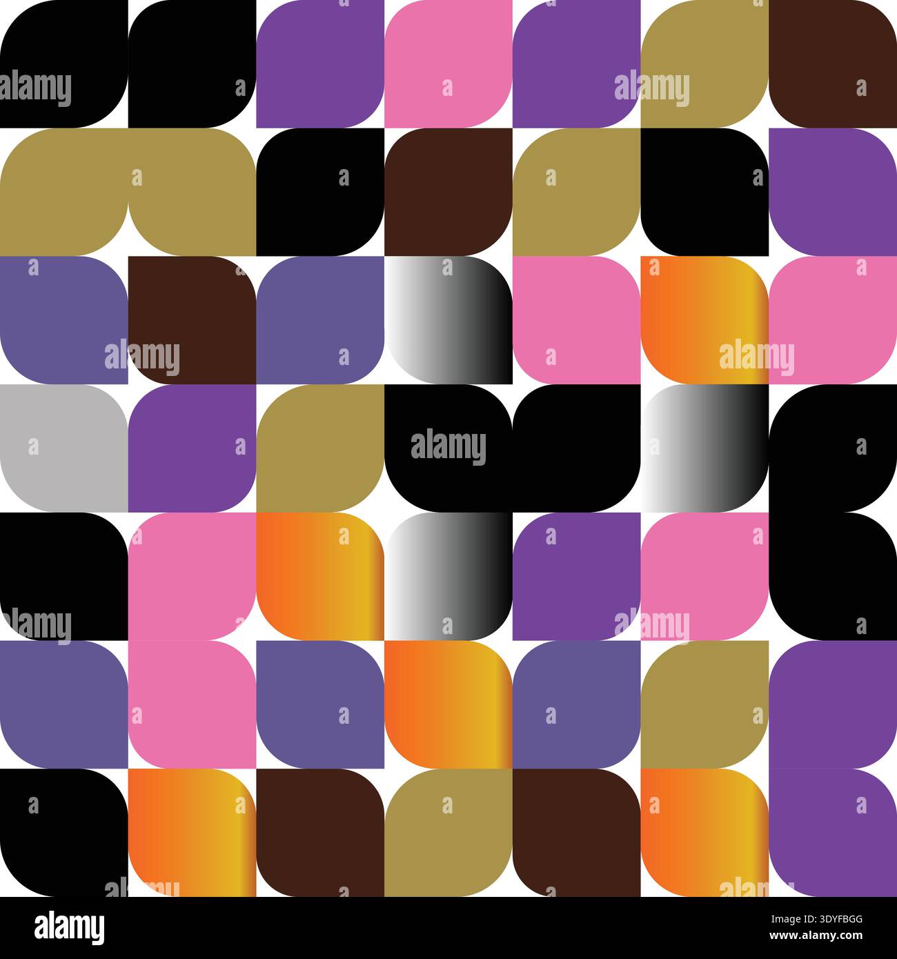 A colorful geometric pattern with rounded squares vector Stock Vector
