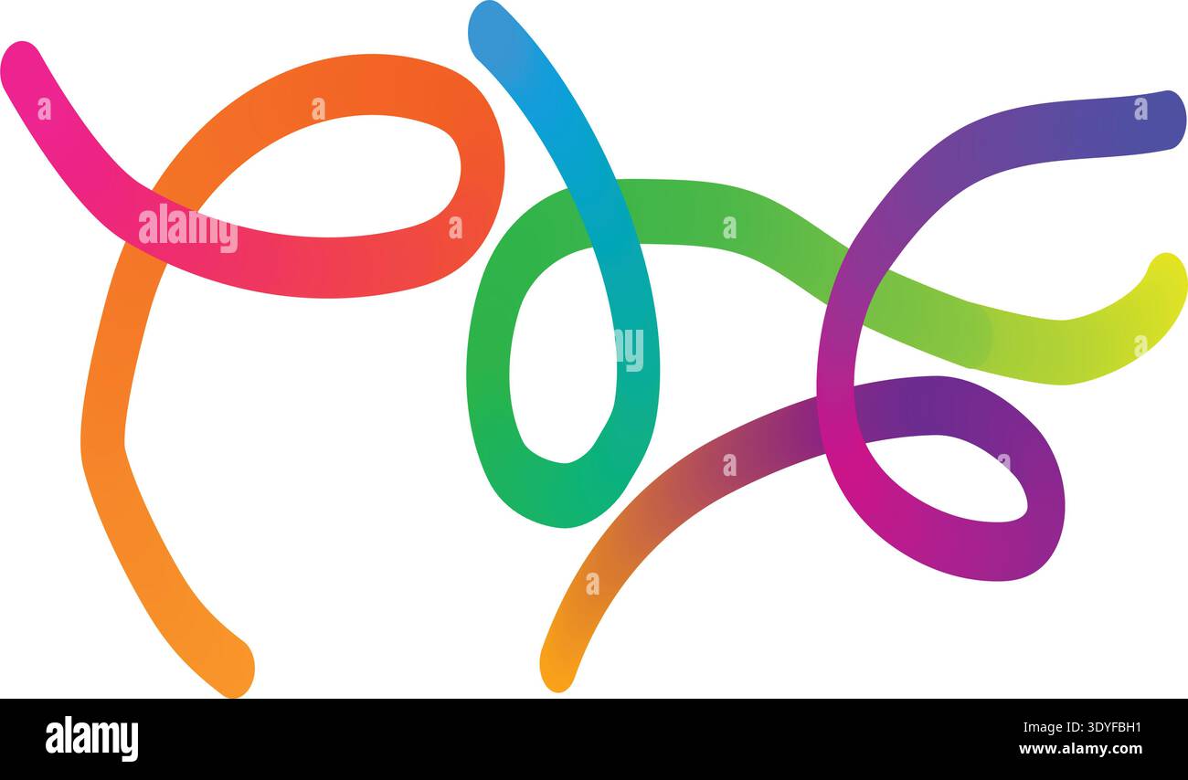 A colorful logo with swirling lines vector Stock Vector