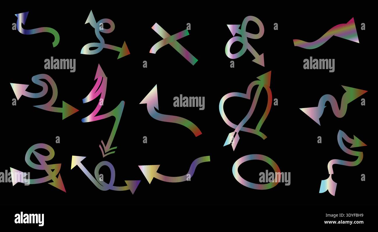 A collection of colourful arrows vector Stock Vector