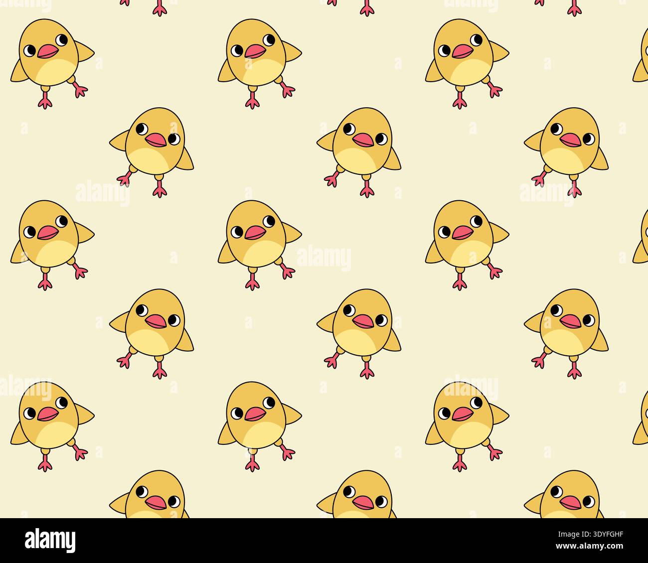 Chick pattern. Cute funny chick characters. Vintage design. Flat style vector illustration. Vector illustration Stock Vector