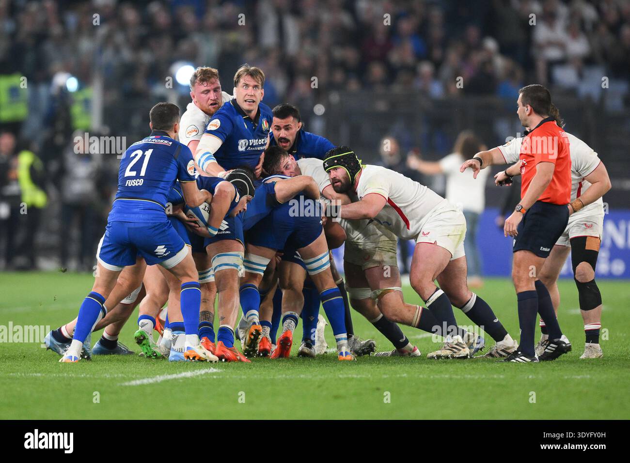 Federico Ruzza Rugby Olimpico Stadium, Rome, Italy - Federico Ruzza of Italy during Six ...
