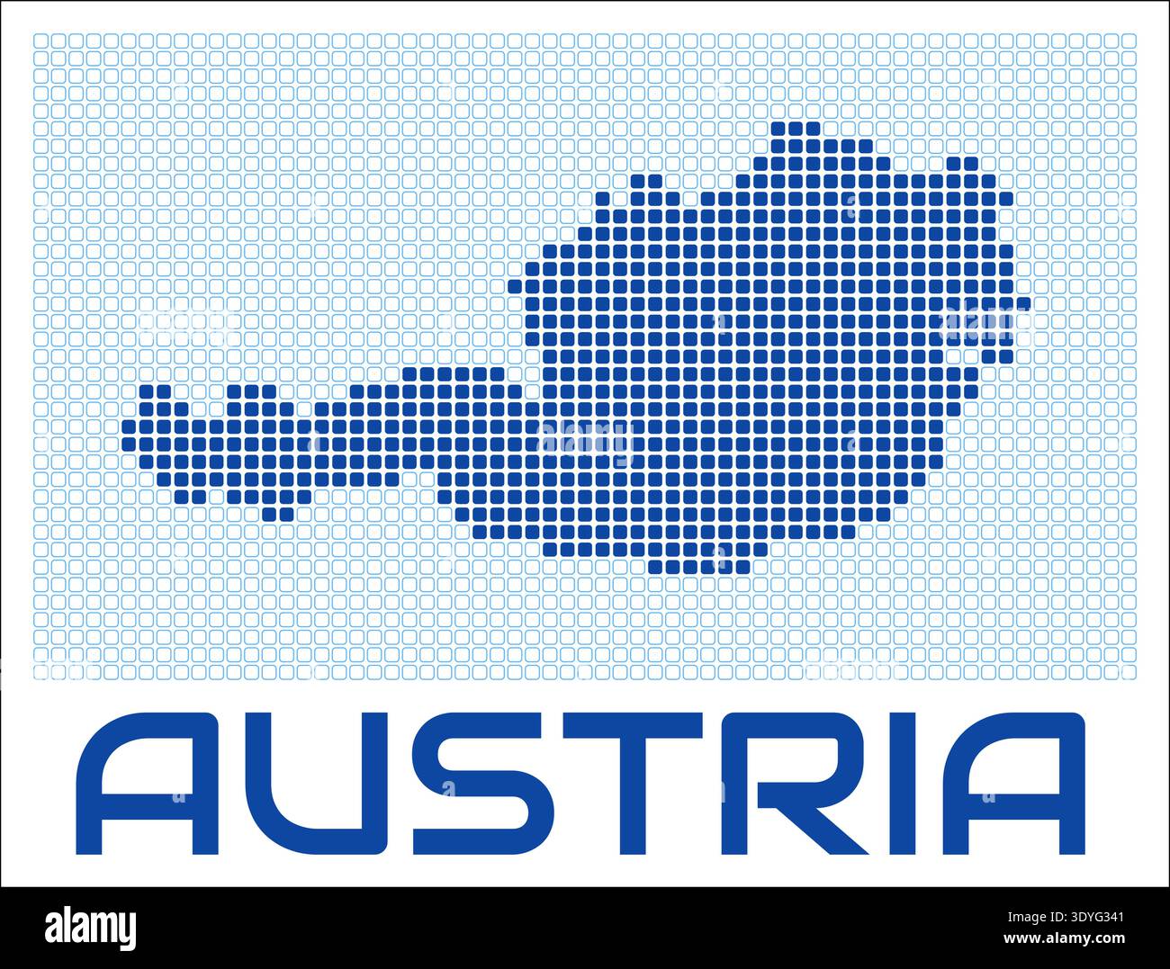 Austria dot map. Dotted shape of the country. Austria boundary dots ...