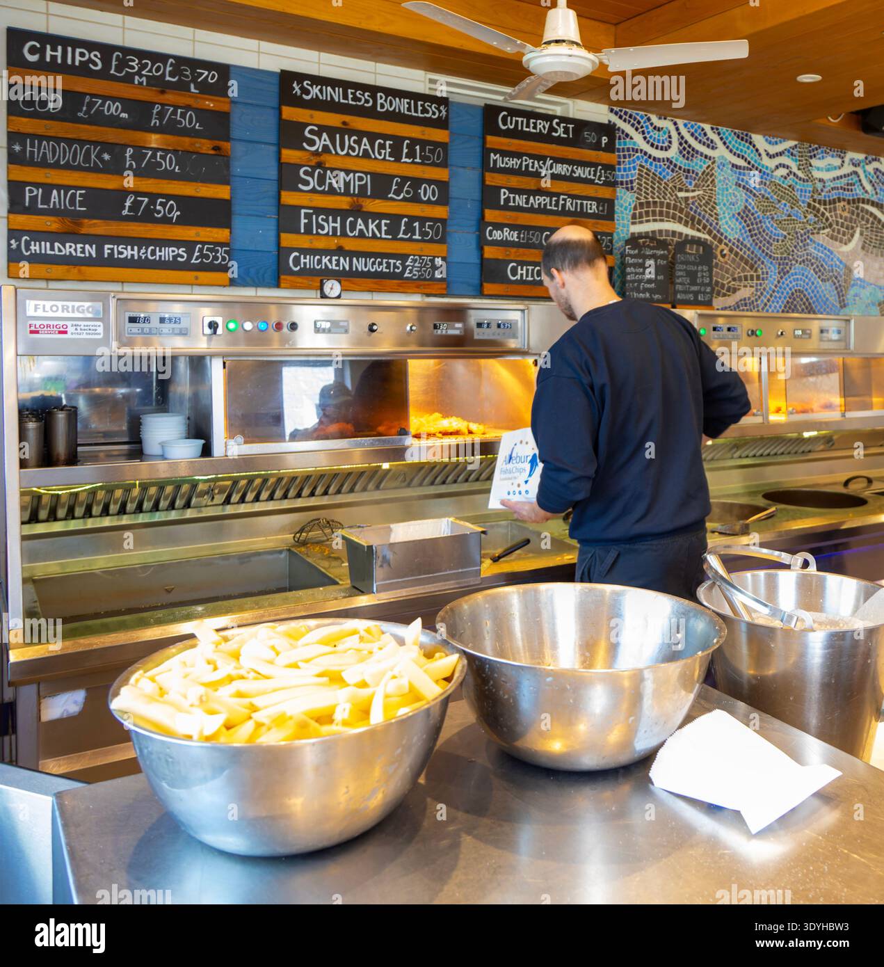 Traditional fish and chip shop interior hi-res stock photography and ...