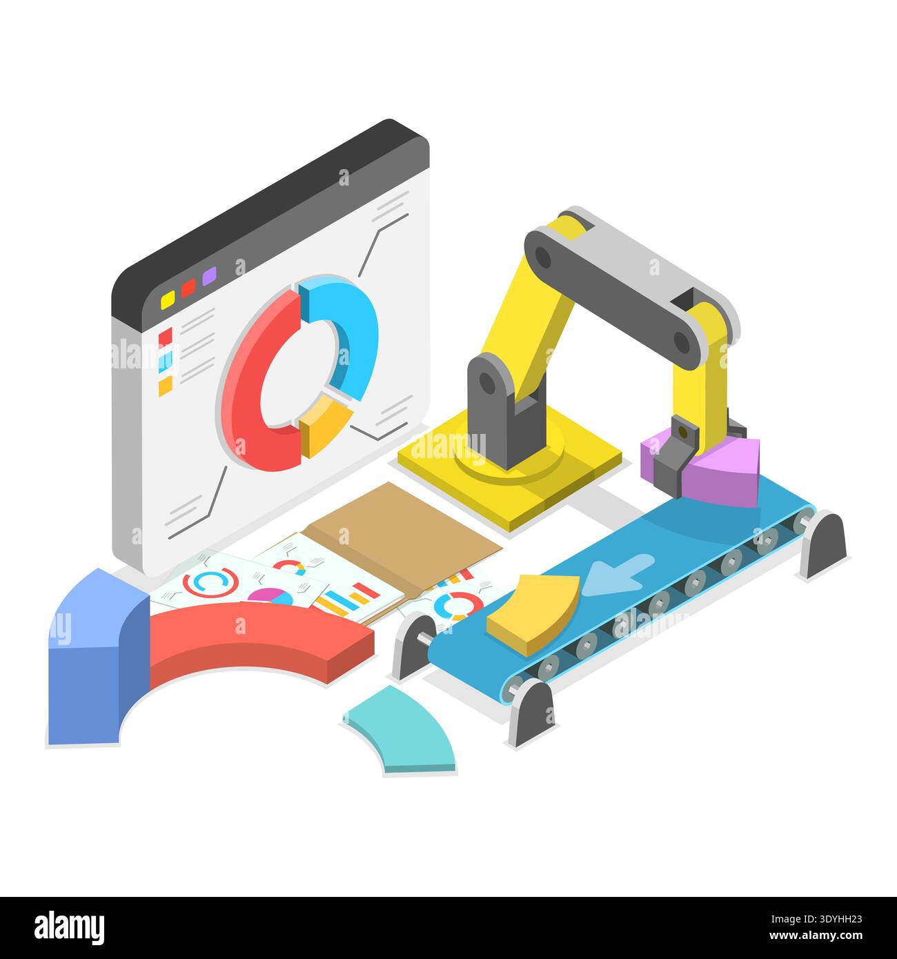 3D Isometric Flat Illustration of Software Deployment, Innovative Solutions Programming Tools. Item 1 Stock Photo