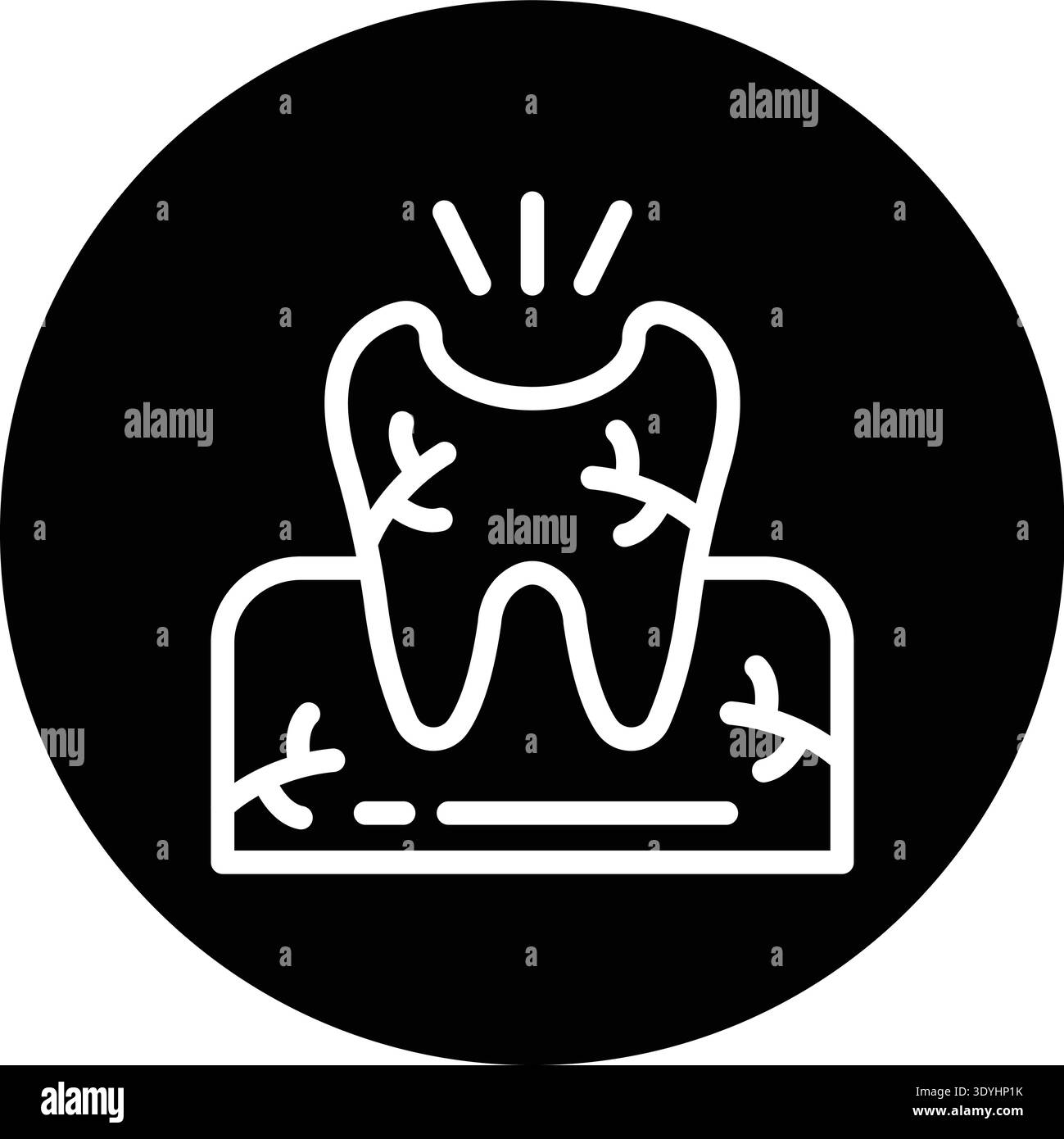 Broken Tooth Vector Icon Design Illustration Stock Vector