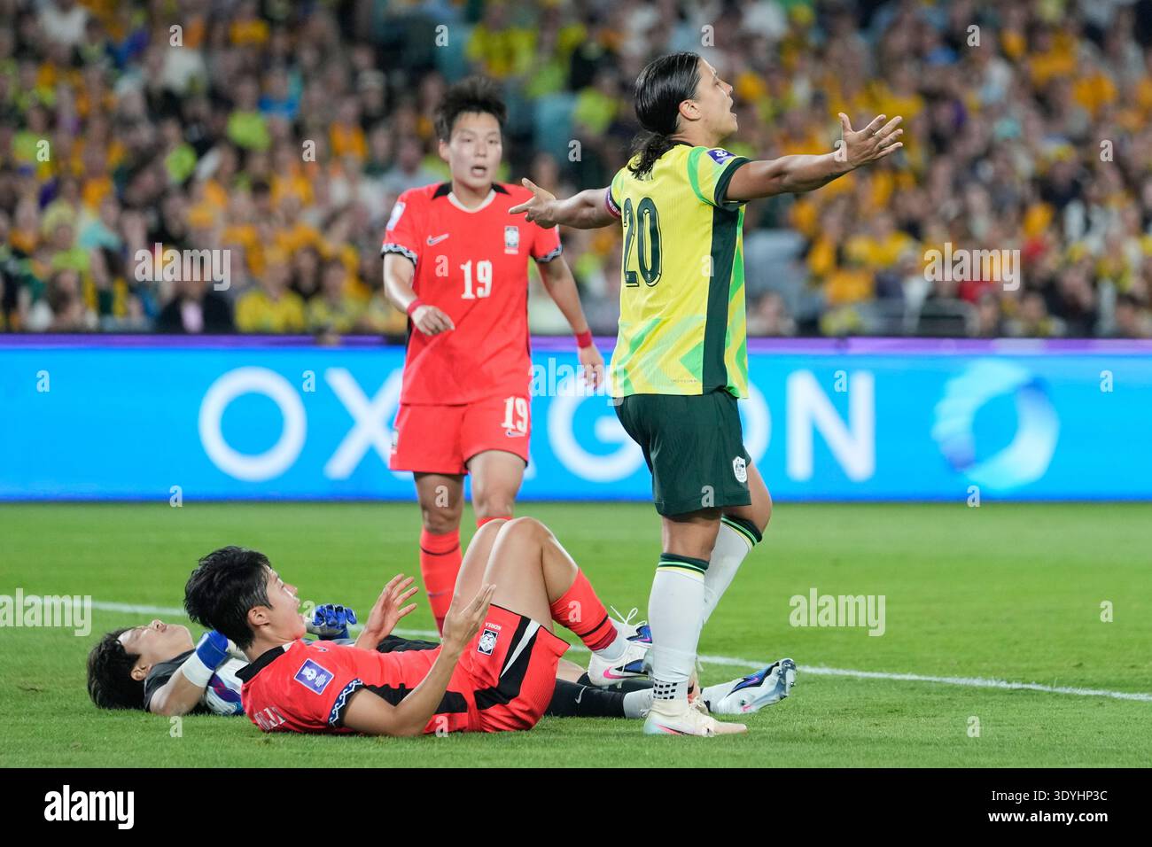 Australia's Sam Kerr reacts during the Women's Asian Cup soccer match ...