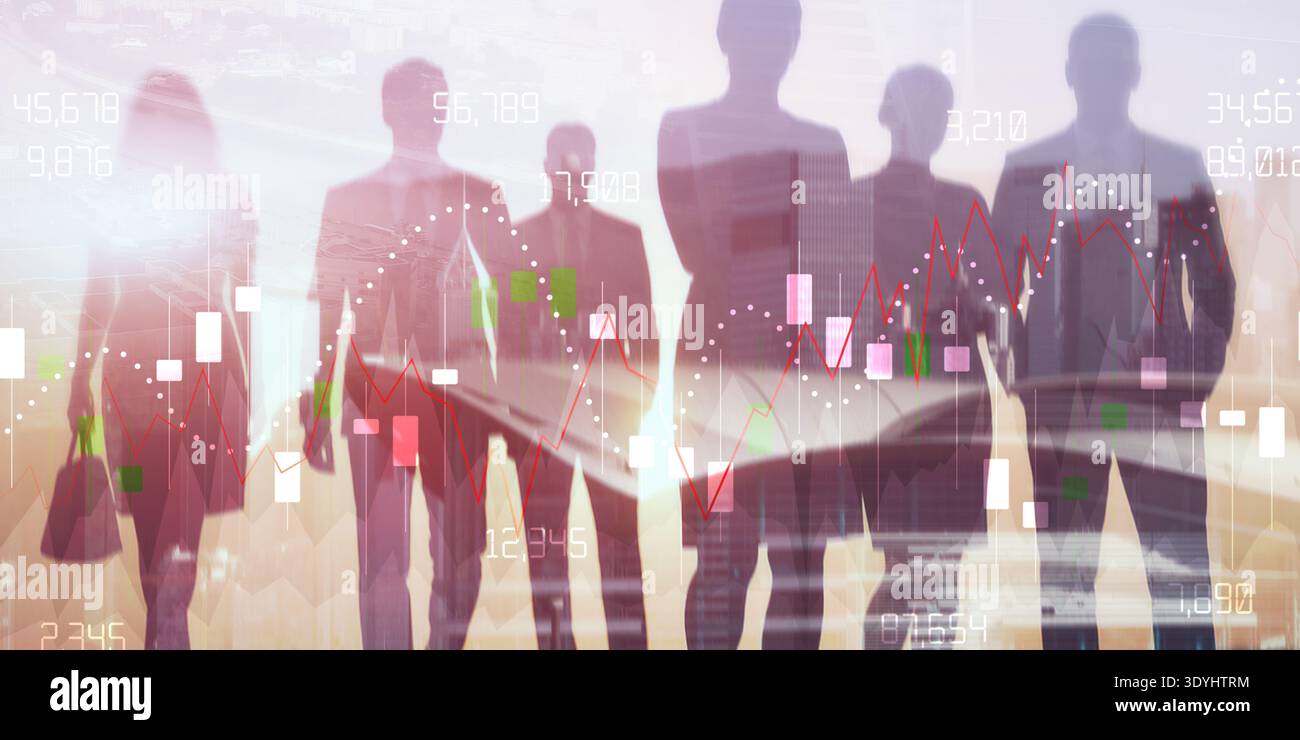 Abstract futuristic data processing visualization with glowing nodes and connections. Stock Photo