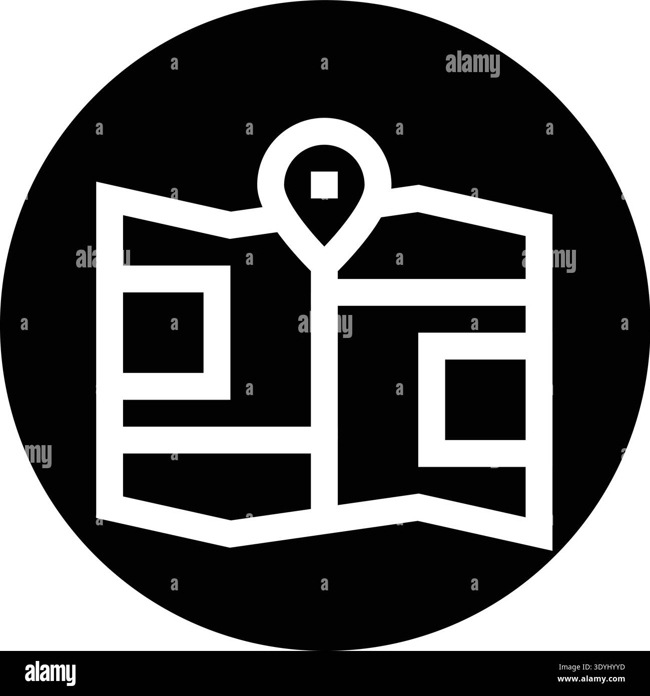 Tri Folded Map Vector Icon Design Illustration Stock Vector