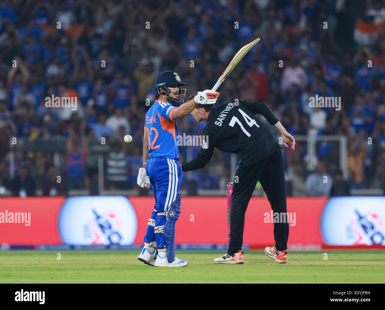 Ishan Kishan of India celebrates his half century (50 runs) during ...