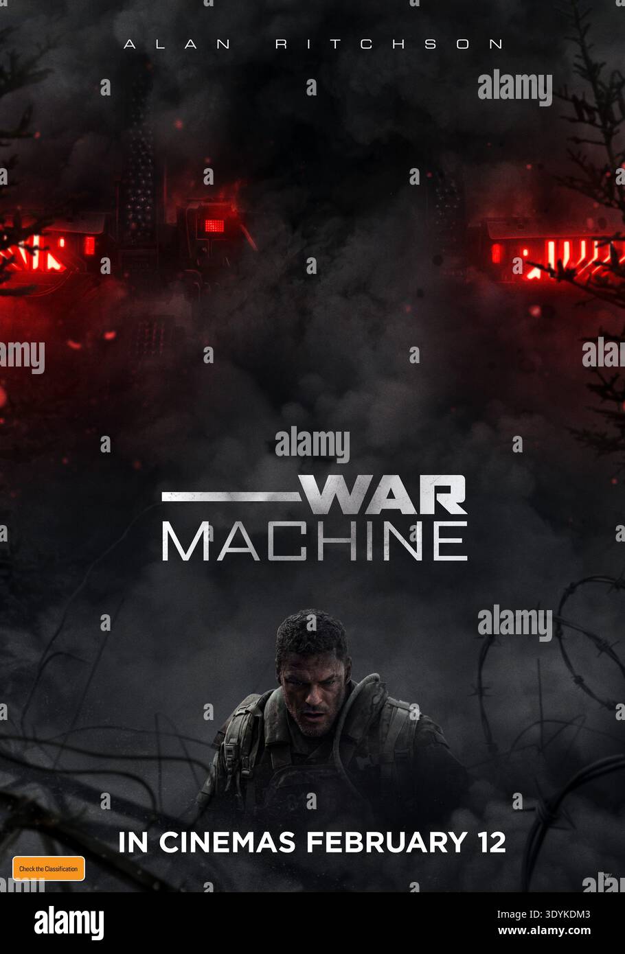 War Machine movie poster  Alan Ritchson Stock Photo