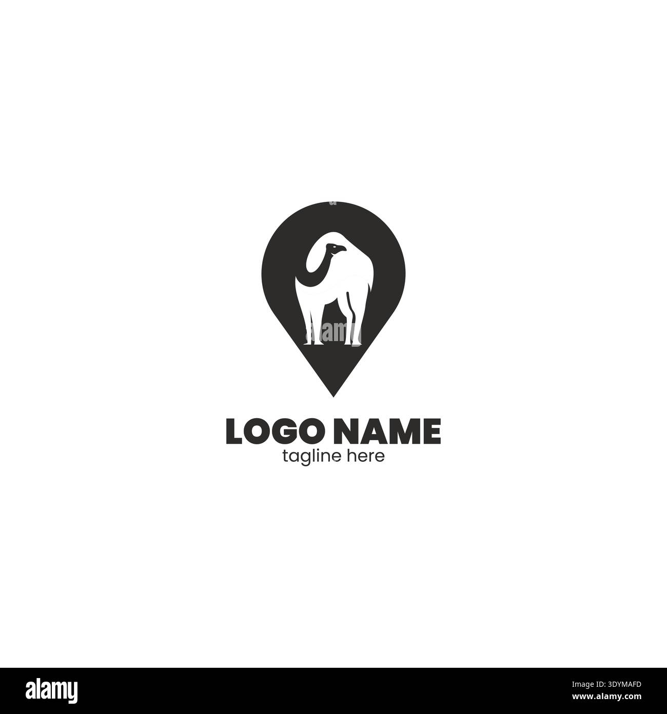camel place logo design vector Stock Vector
