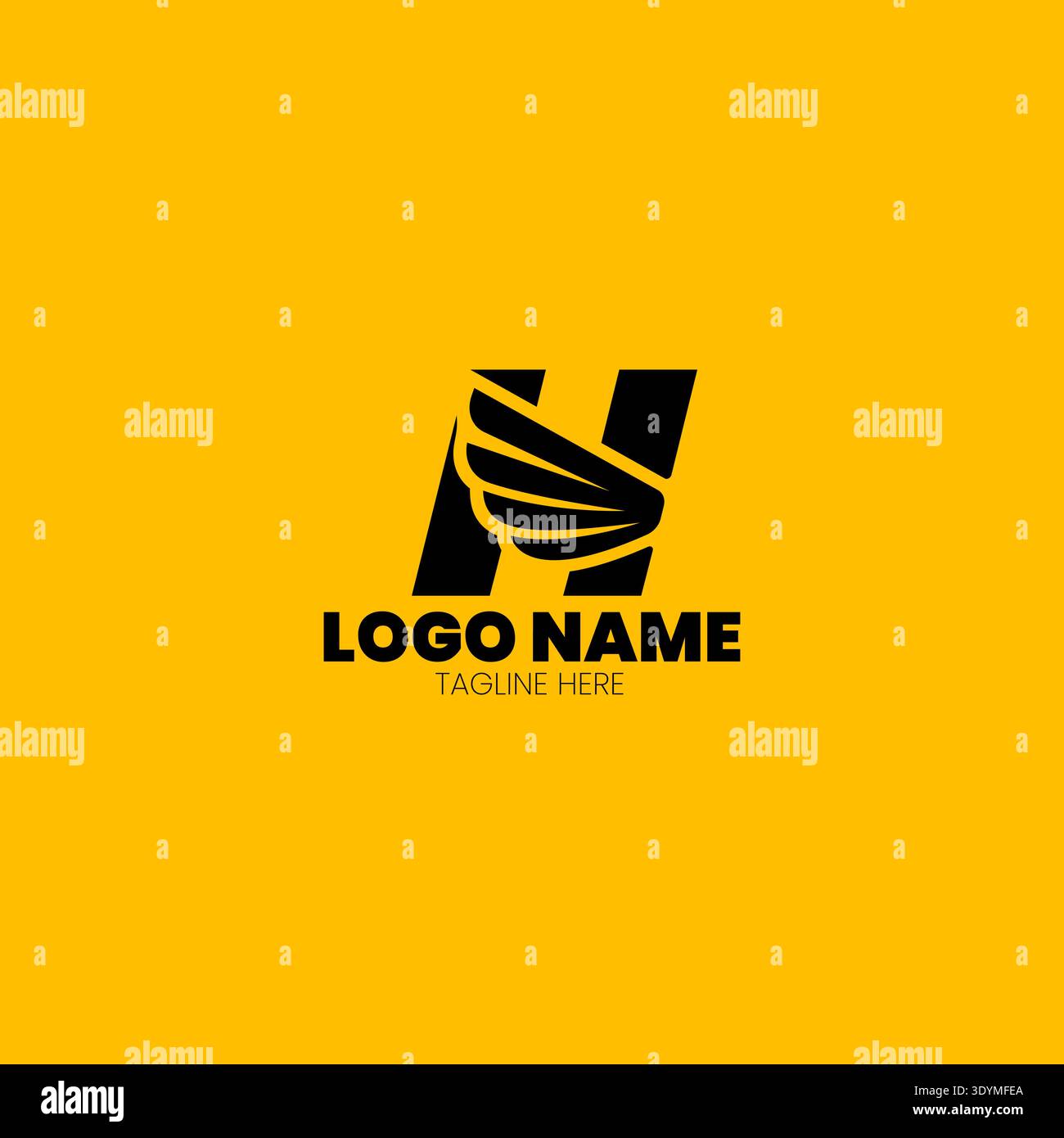 Initial letter H logo and wings symbol. Wings design element, initial Letter H logo Icon, Initial Logo Template Stock Vector