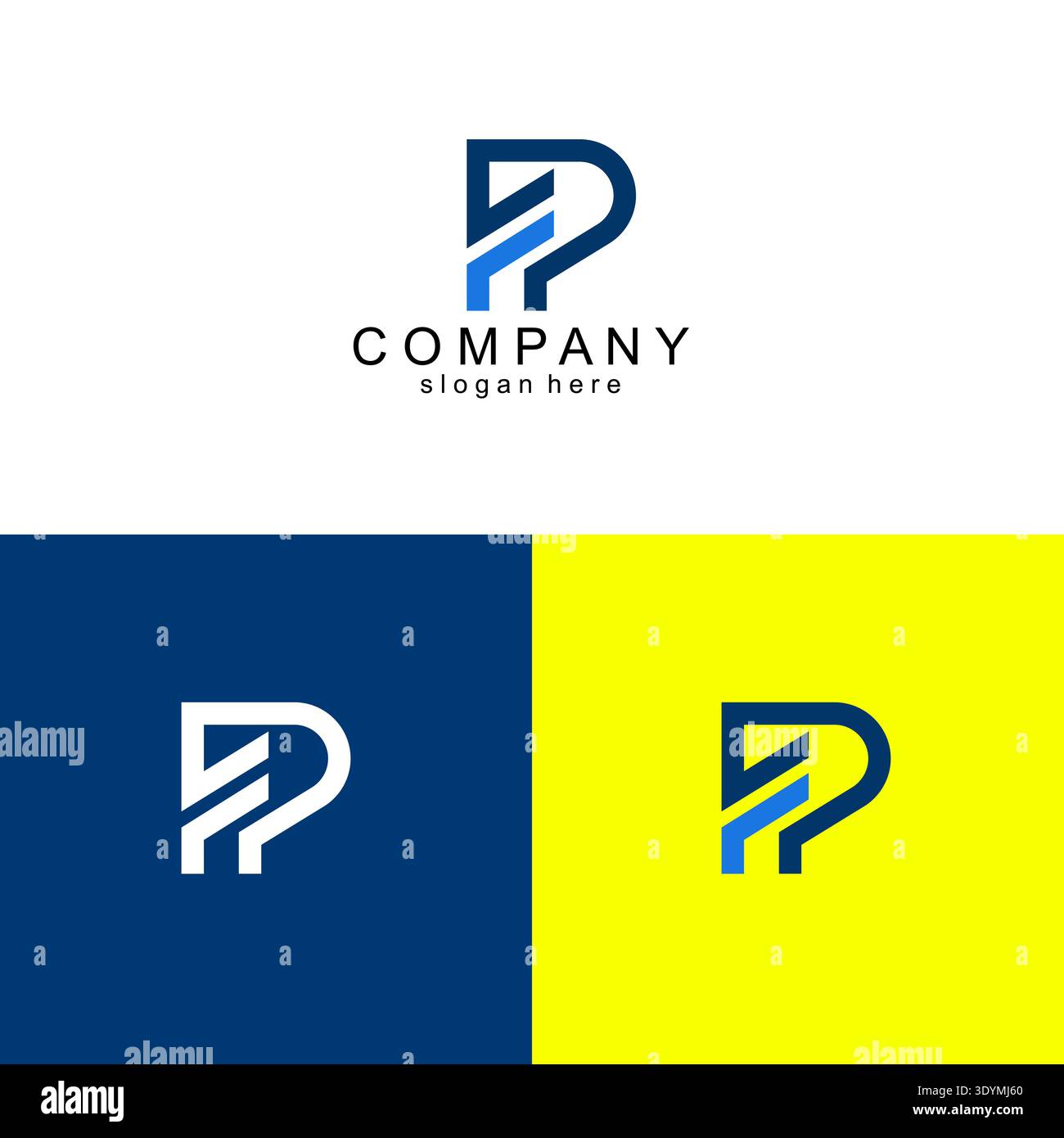 Minimal creative initial based FP logo and PF logo. Letter FP PF creative modern monogram Stock Vector