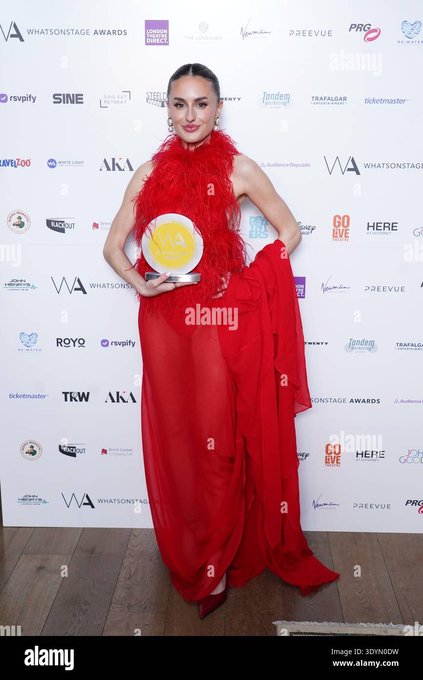 Amber Davies with her award for the best supporting performer in a ...