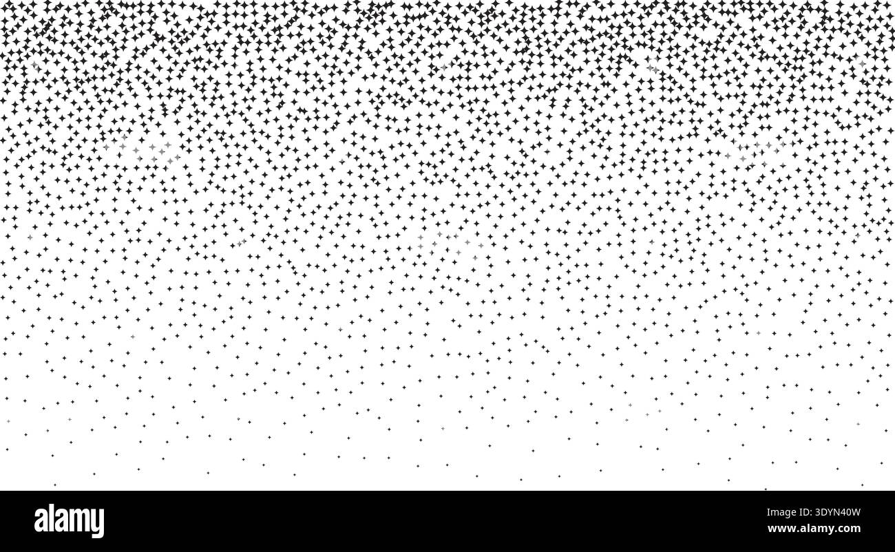 Stippling gradient, noise gradient background, stipple effect made by abstract star shapes. Noise gradient texture background. Stock Vector