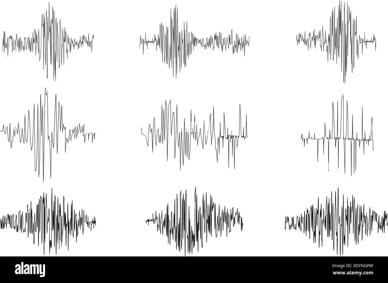 Set of polygraph or Richter magnitude scales isolated on white ...