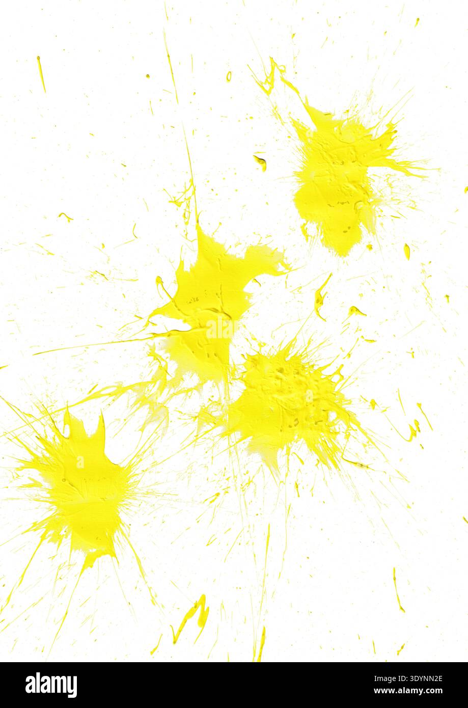 yellow paint splash on white background Stock Photo