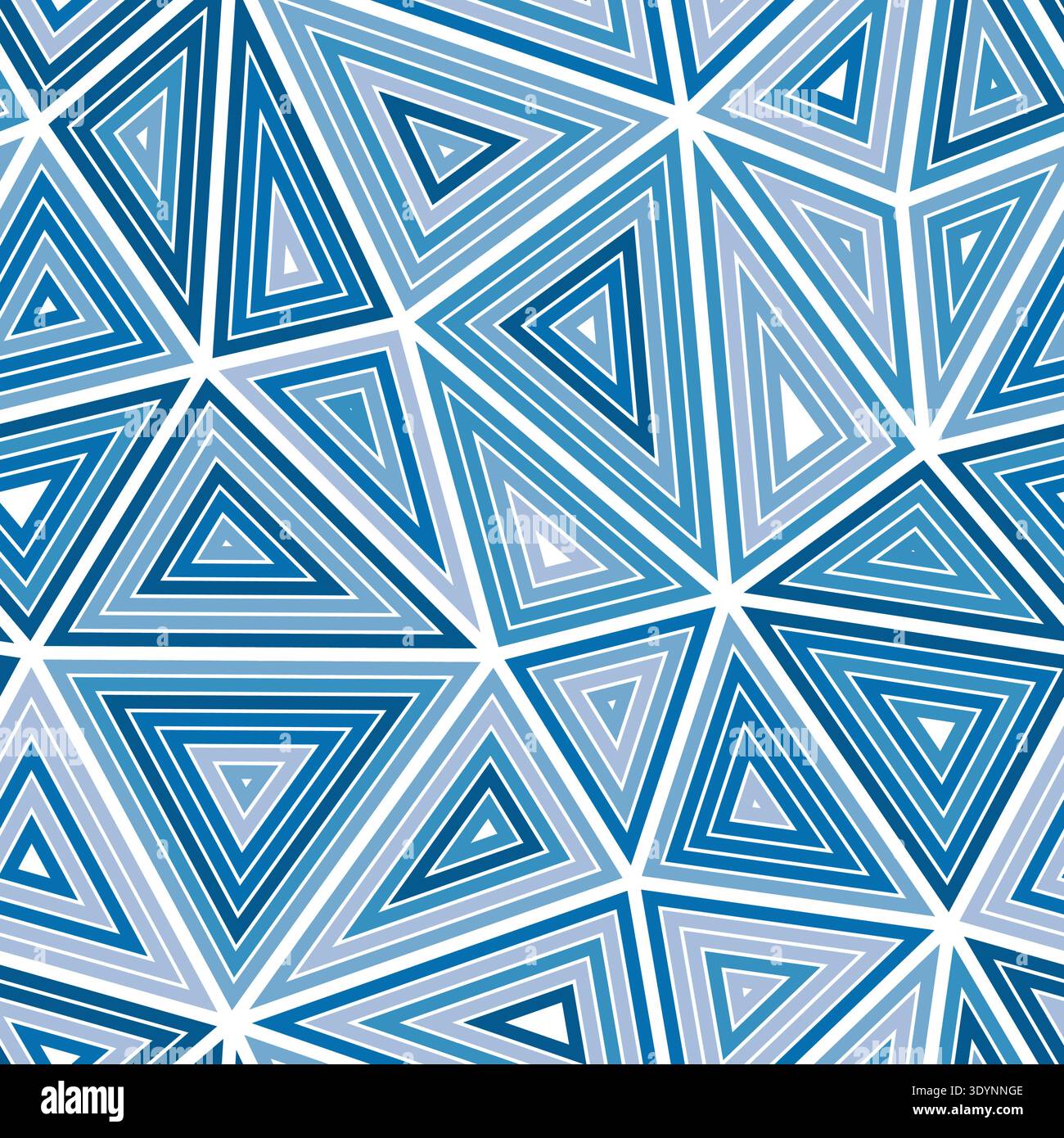 Triangles background. Big shape size. Multiple repeated inner triangles. Multicolored style. Repeatable pattern. Beautiful vector tiles. Stock Vector