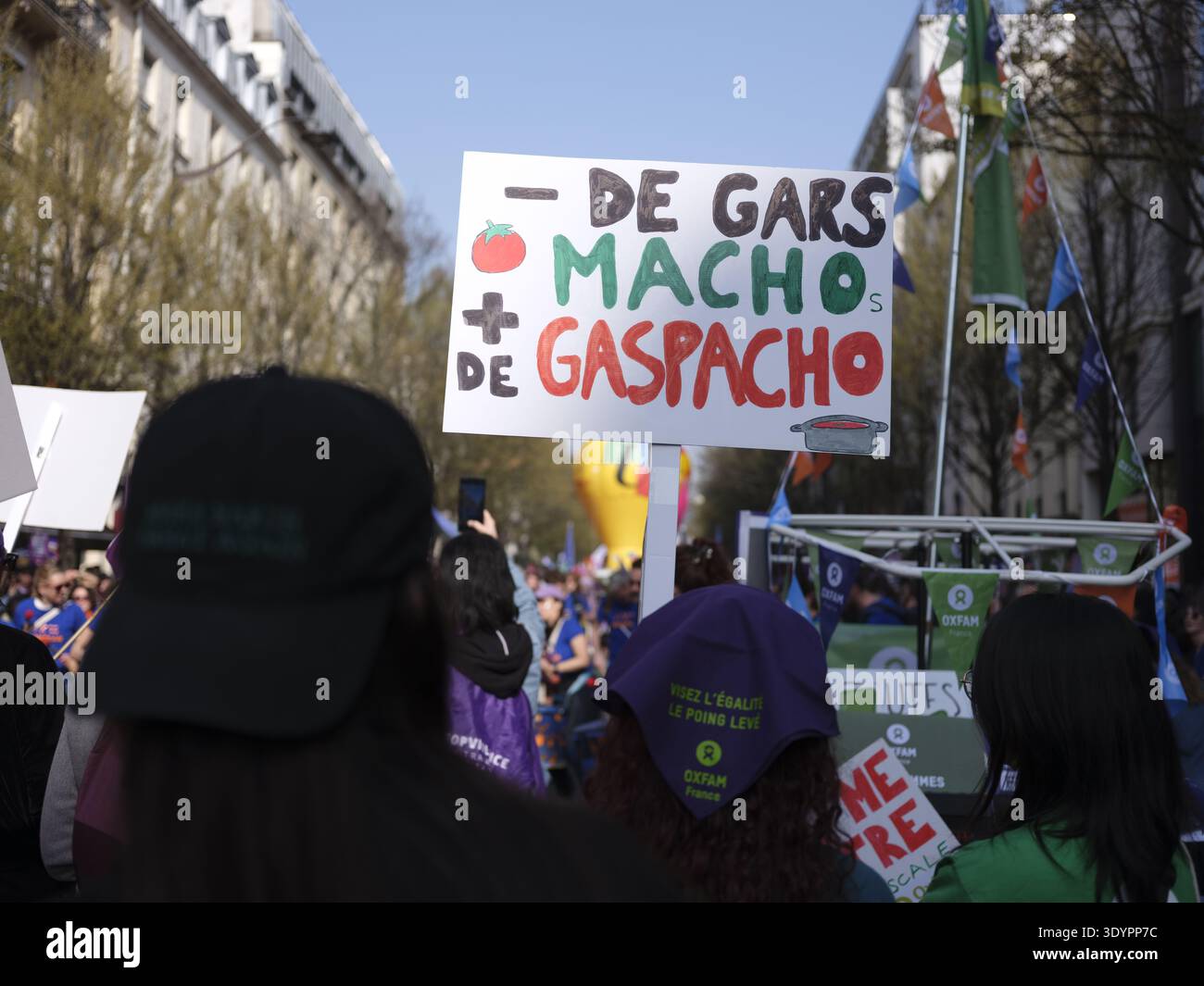Method Demonstration Sign Feminist demonstration with protest sign reading βDe gars machos + de ...