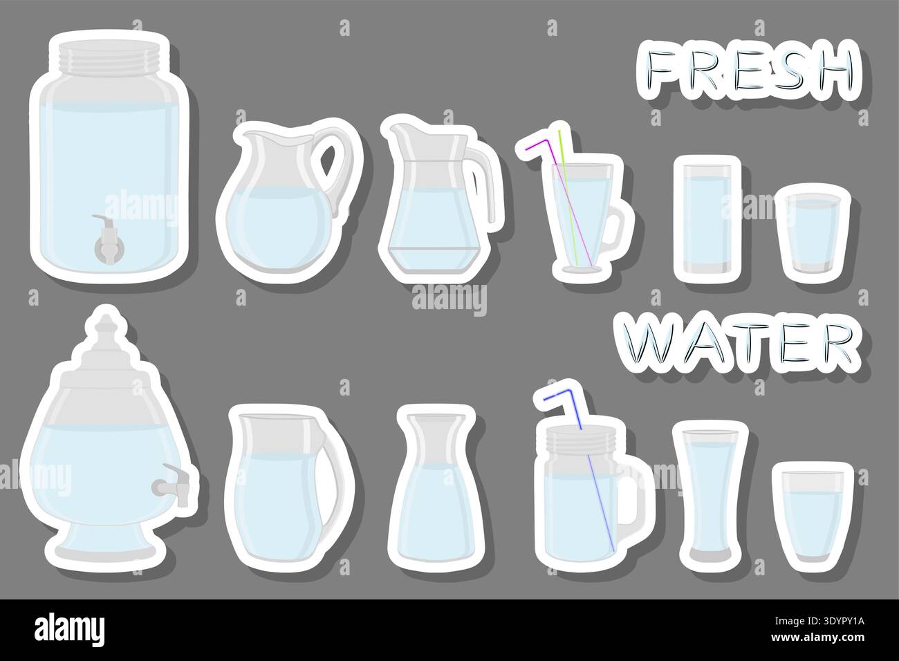Different types of mineral water bottle Stock Vector Images - Alamy