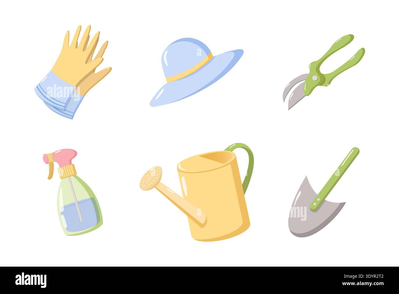 Gardening Tools Accessories Set Stock Vector