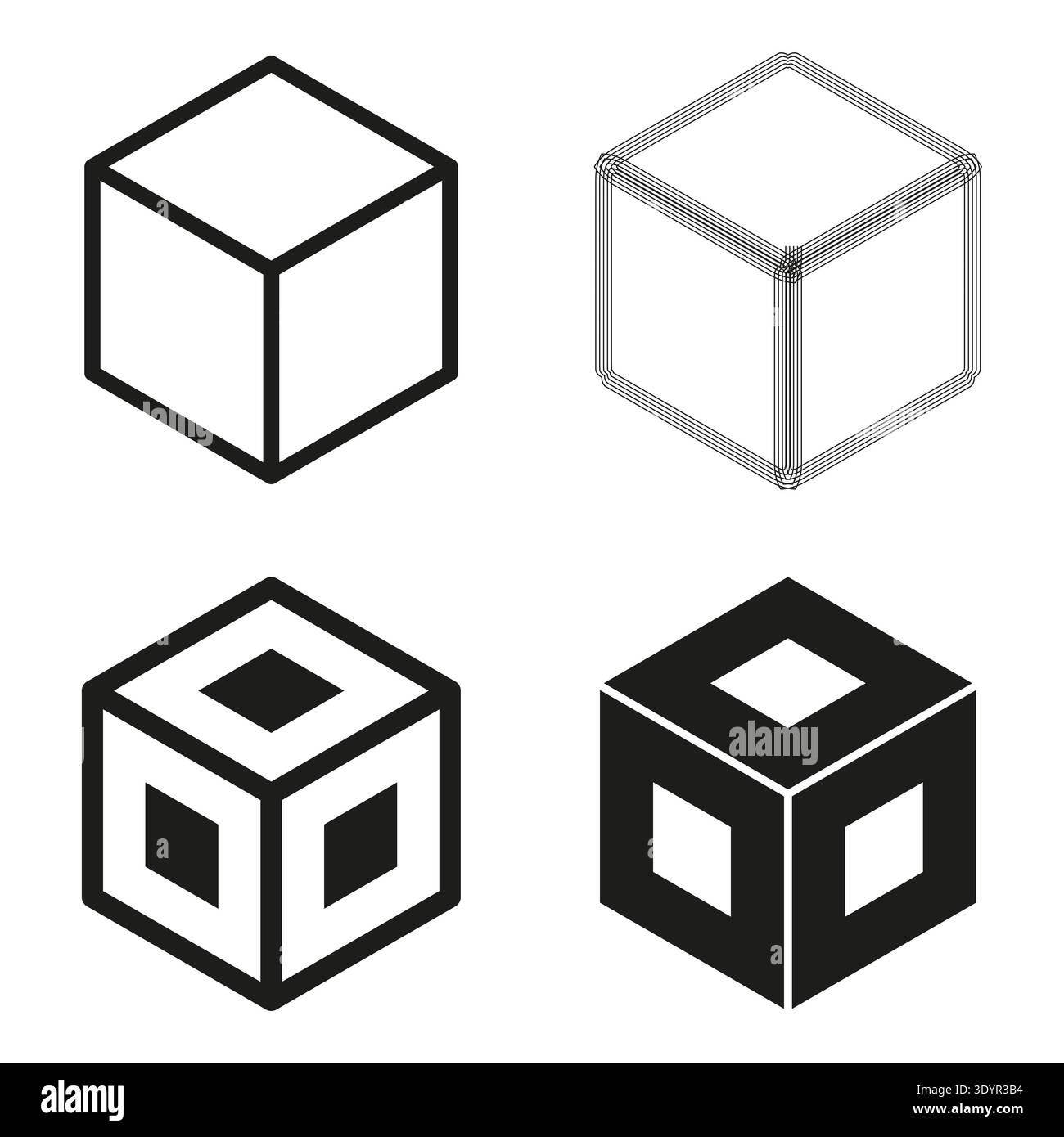 3d Square Box Vector