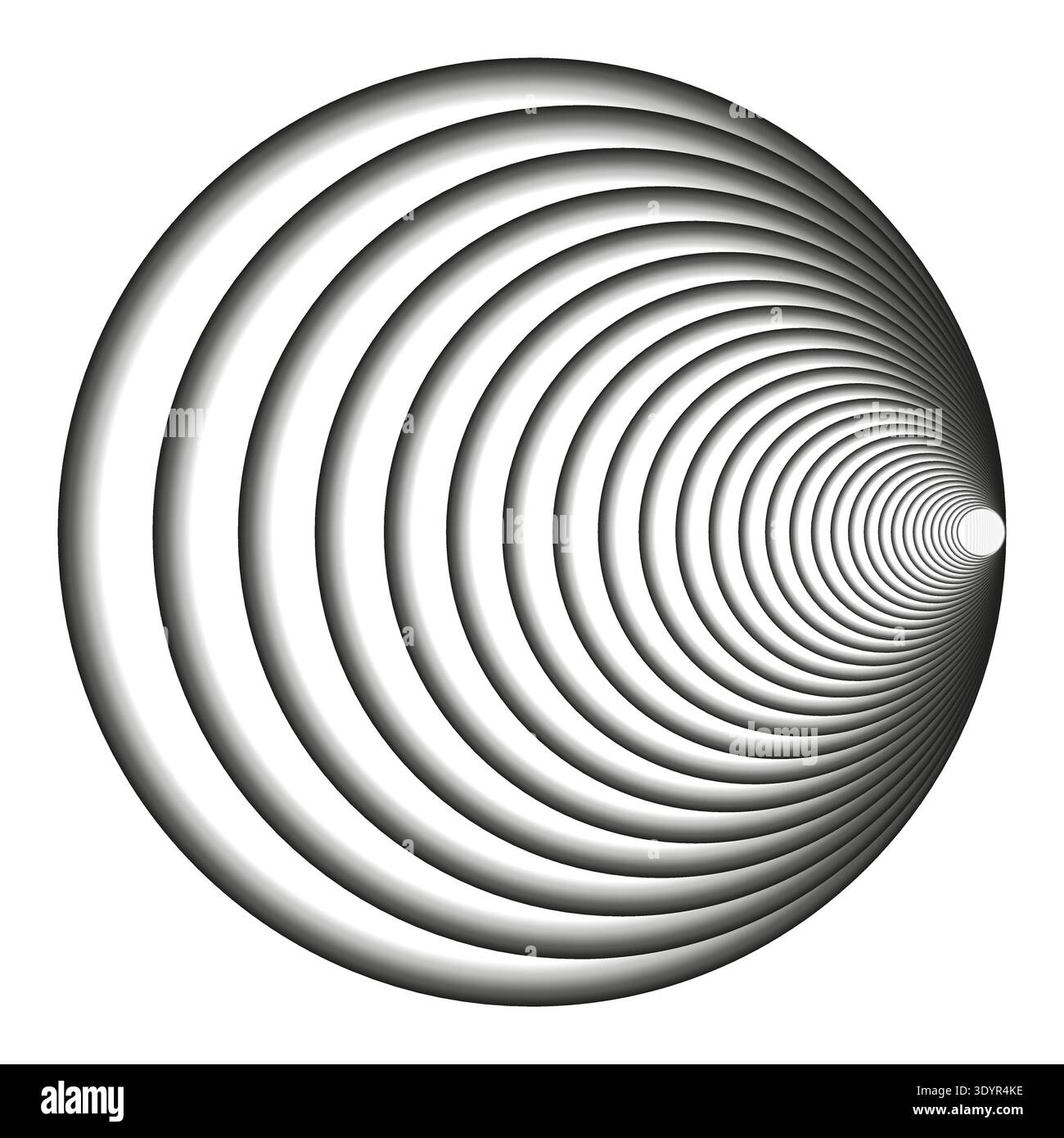 Shifted circle patterns. Abstract depth Vector. Professional radial frames. Clean white backgrounds. EPS 10. Stock Vector