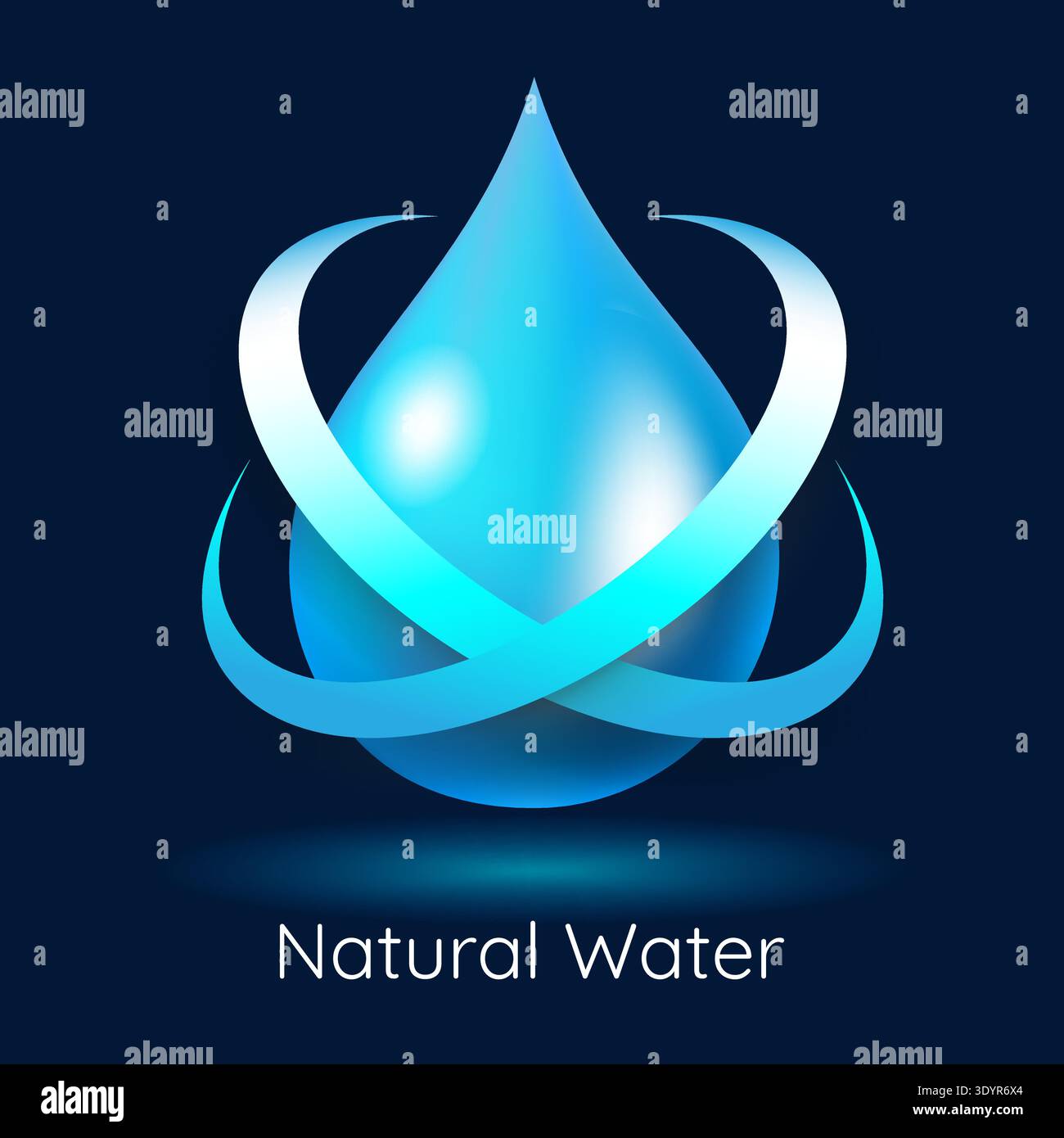 Natural water blue drop icon Stock Vector