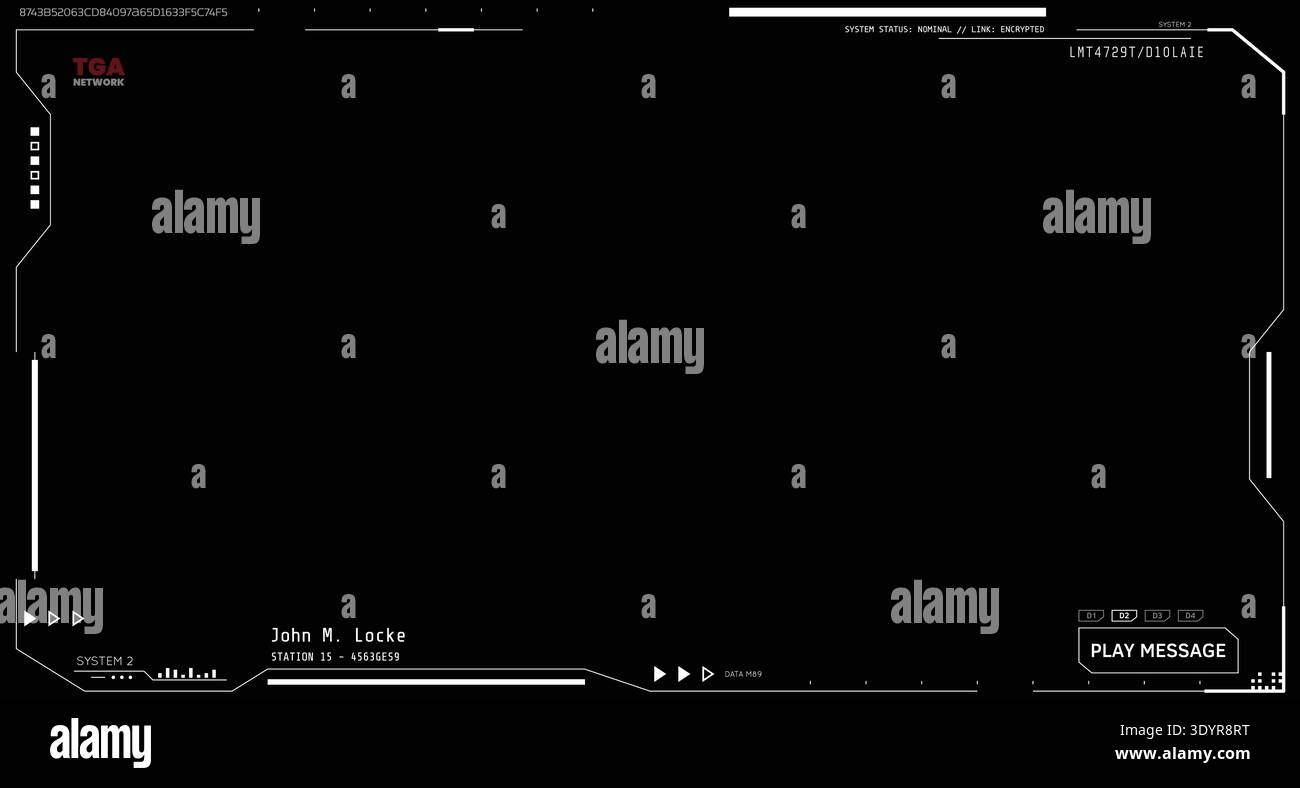 Futuristic white UI video overlay Stock Vector