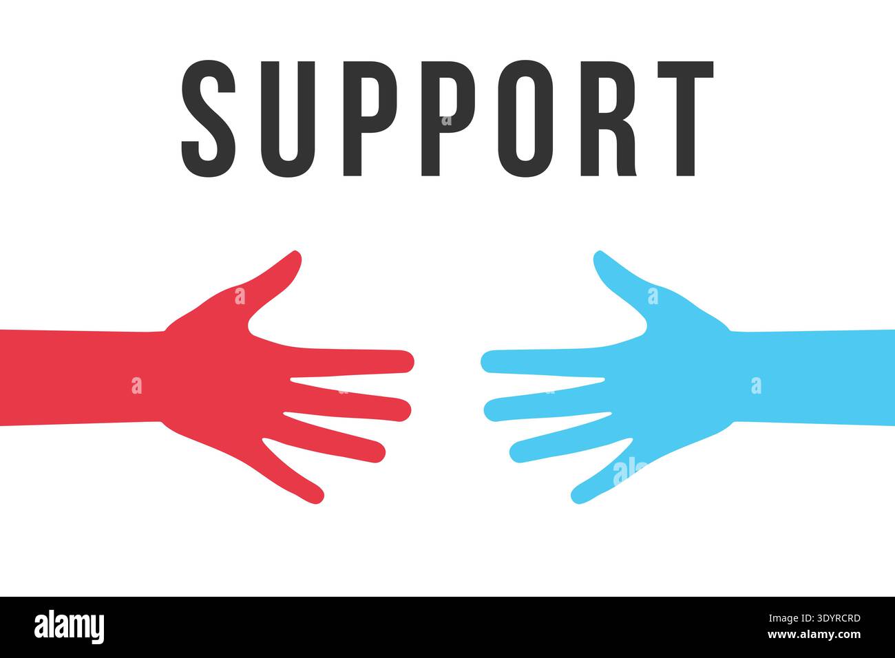 Support Hands Illustration Charity Theme Stock Vector